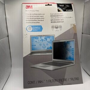3M Black Privacy Filter 14in Widescreen 16:9 Laptop Screen Protector PF140W9B